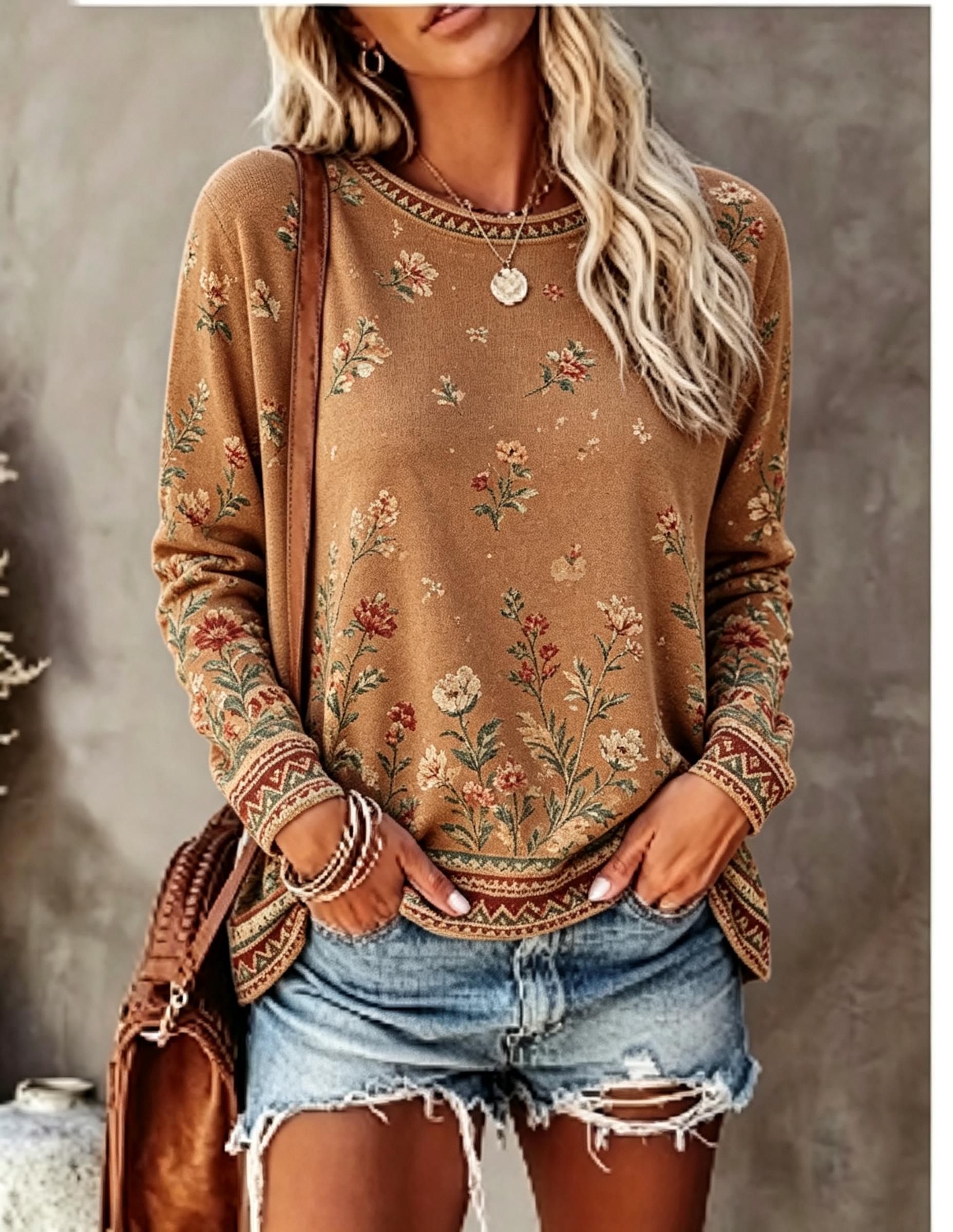 Winter Clothing For Women - Kaos Wanita Lengan Panjang Kerah Bulat,