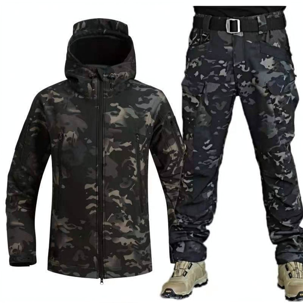 Setelan Softshell Kamuflase Mu - Winter Clothing Hiking ulasan dan harga